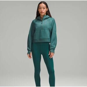 LULULEMON Scuba Oversized Half-Zip Hoodie *Spark Storm Teal Silver Sz XS/S {3F1}